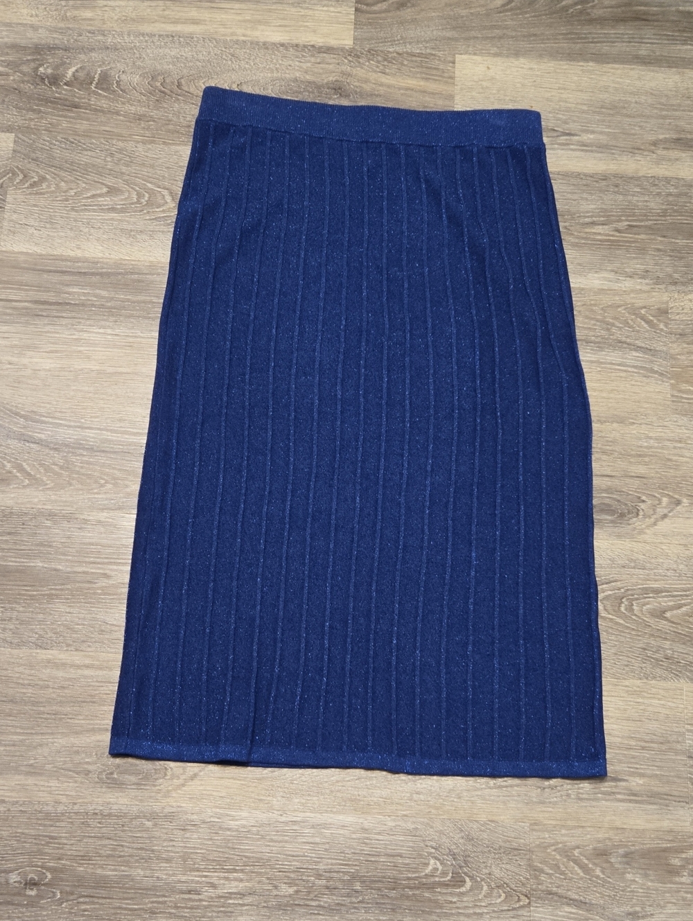 Talbots Blue Sparkle Midi Length Sweater Skirt Size Medium